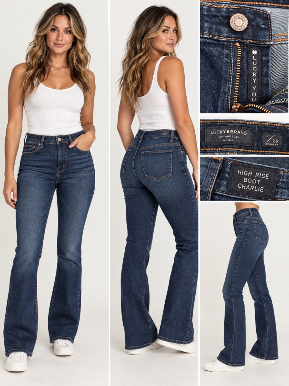 Lucky Brand Charlie High Rise Bootcut Jeans Dark Wash Size 2/26